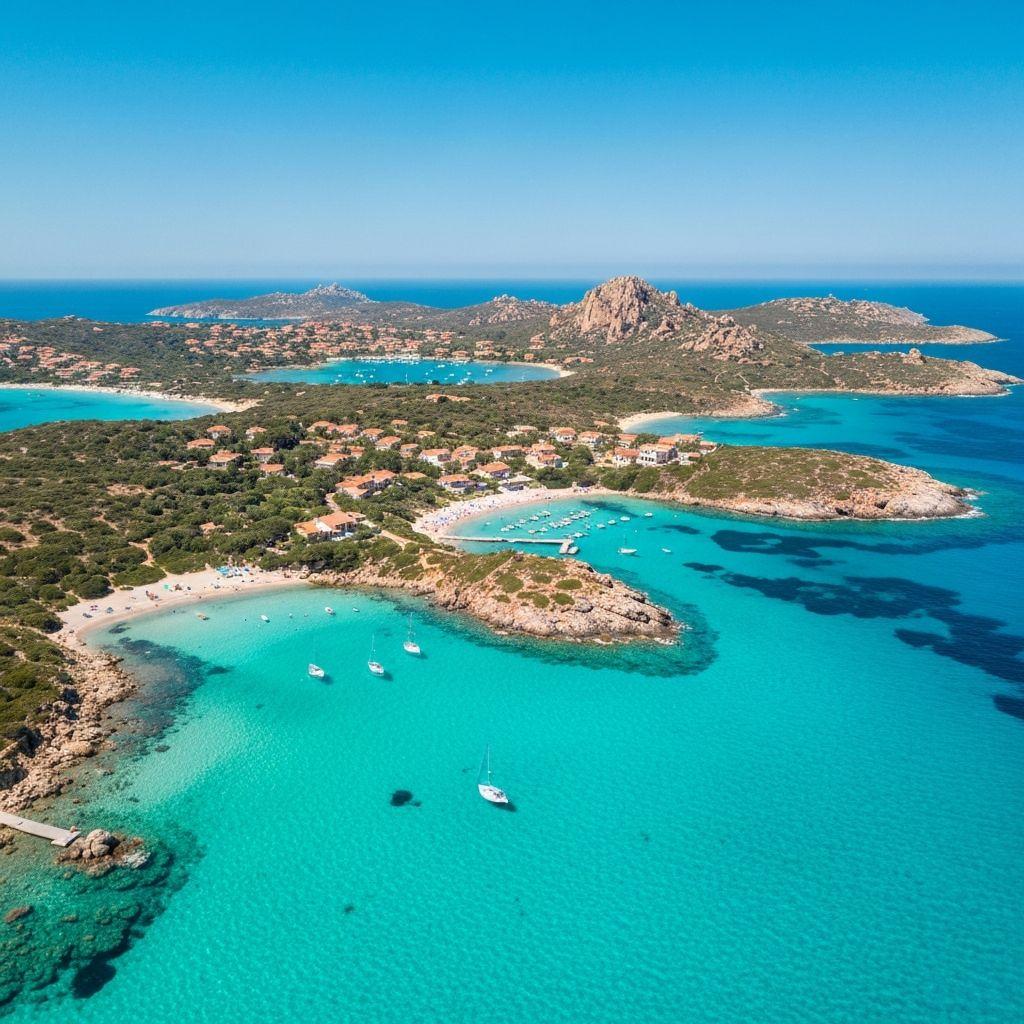 La Maddalena islands with turquoise water in Sardinia